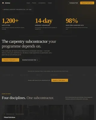 Expert Carpentry Contractor Landing Page Template
