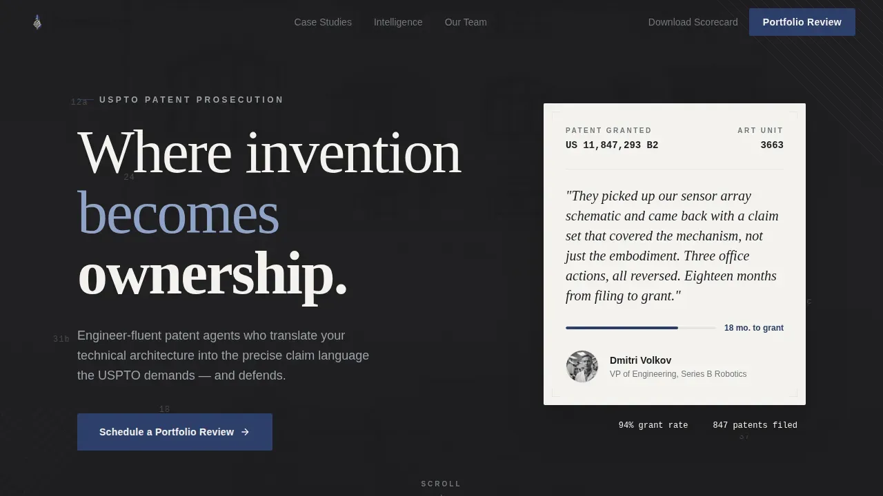 Patent Agent Sidebar Companion Landing Page