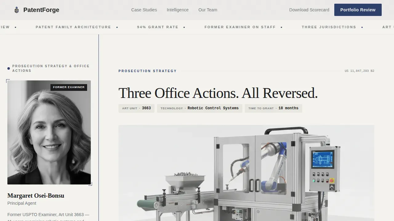 Patent Agent Sidebar Companion Landing Page