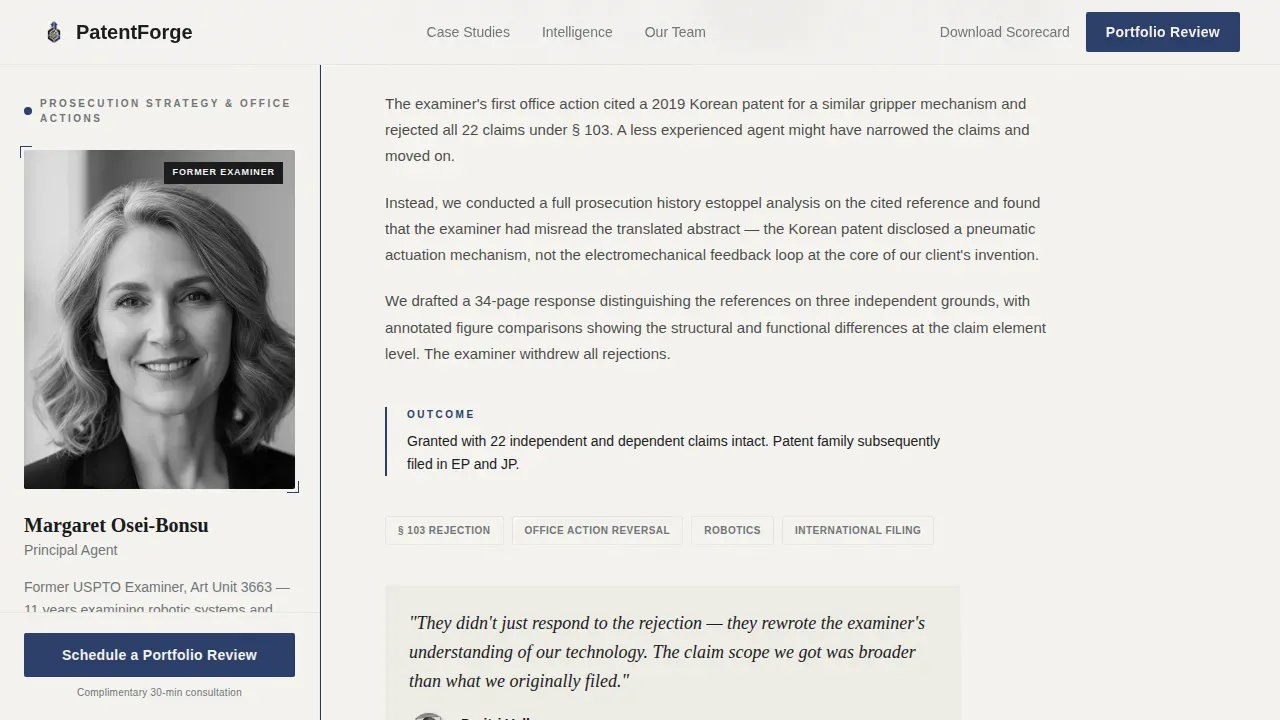 Patent Agent Sidebar Companion Landing Page