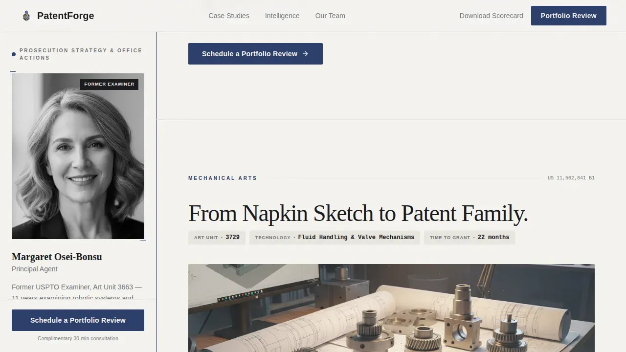 Patent Agent Sidebar Companion Landing Page