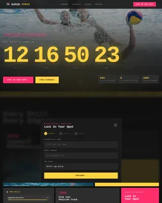 Competitive Water Polo Academy Landing Page Template