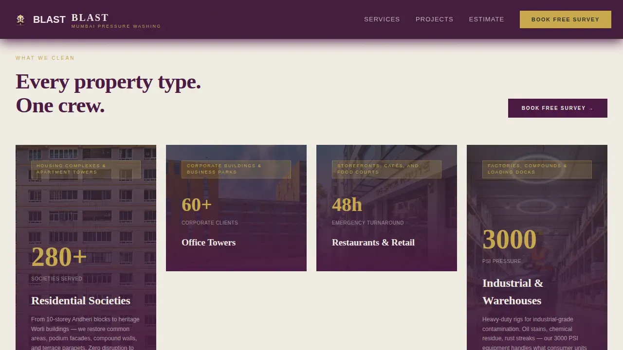 Professional Surface Cleaning Landing Page Template