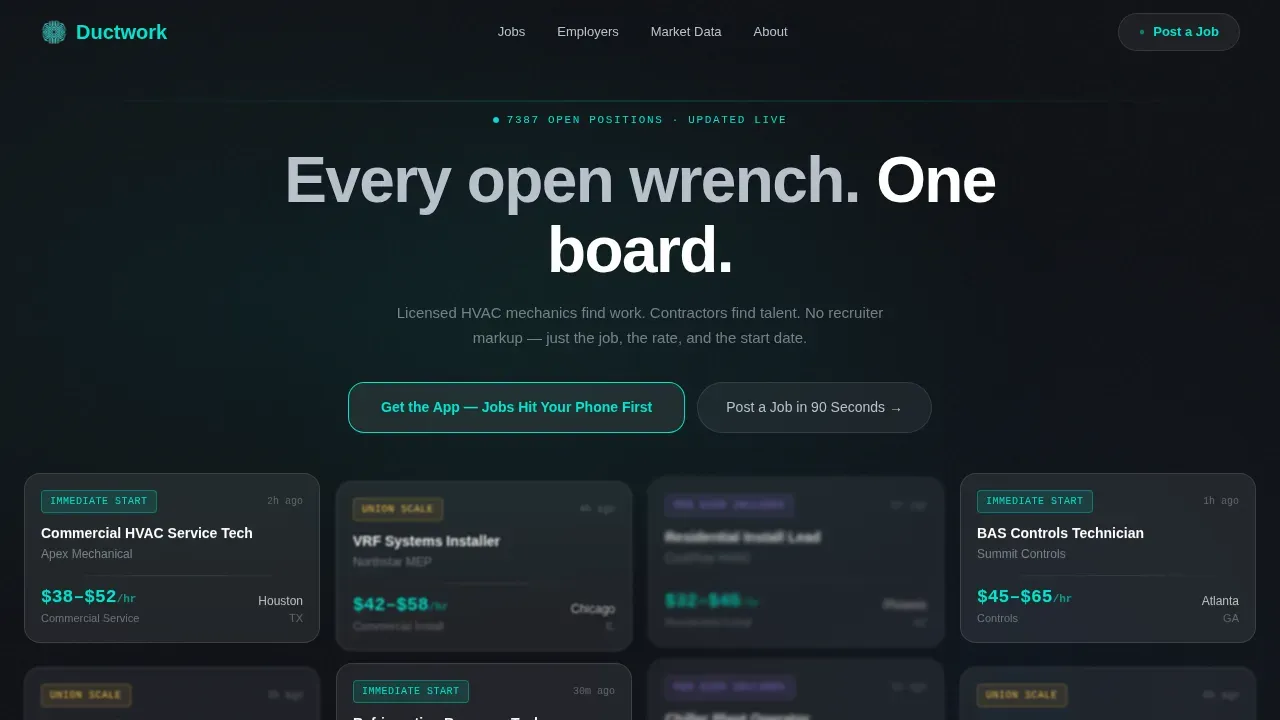 HVAC Technician Job Board Landing Page Template