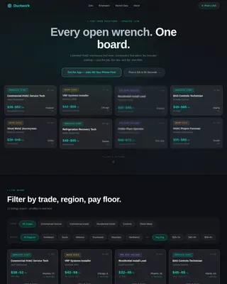 HVAC Technician Job Board Landing Page Template