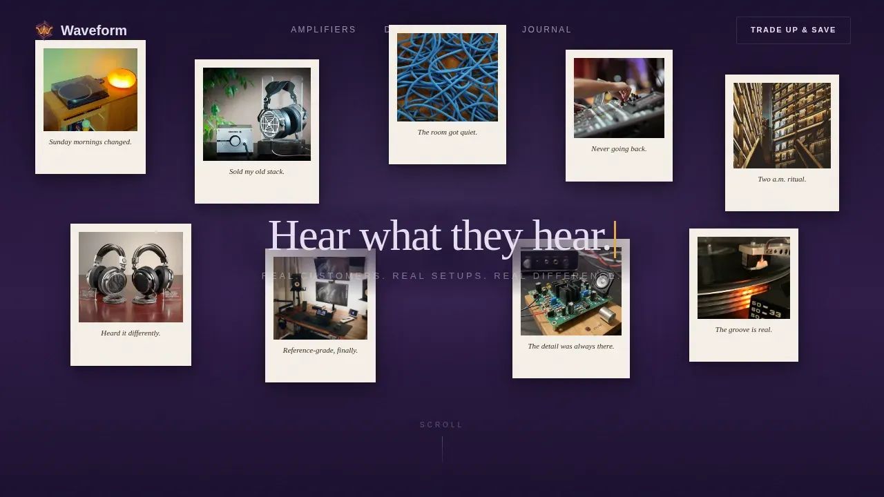 Vintage Hi-Fi Audio Equipment Landing Page Template