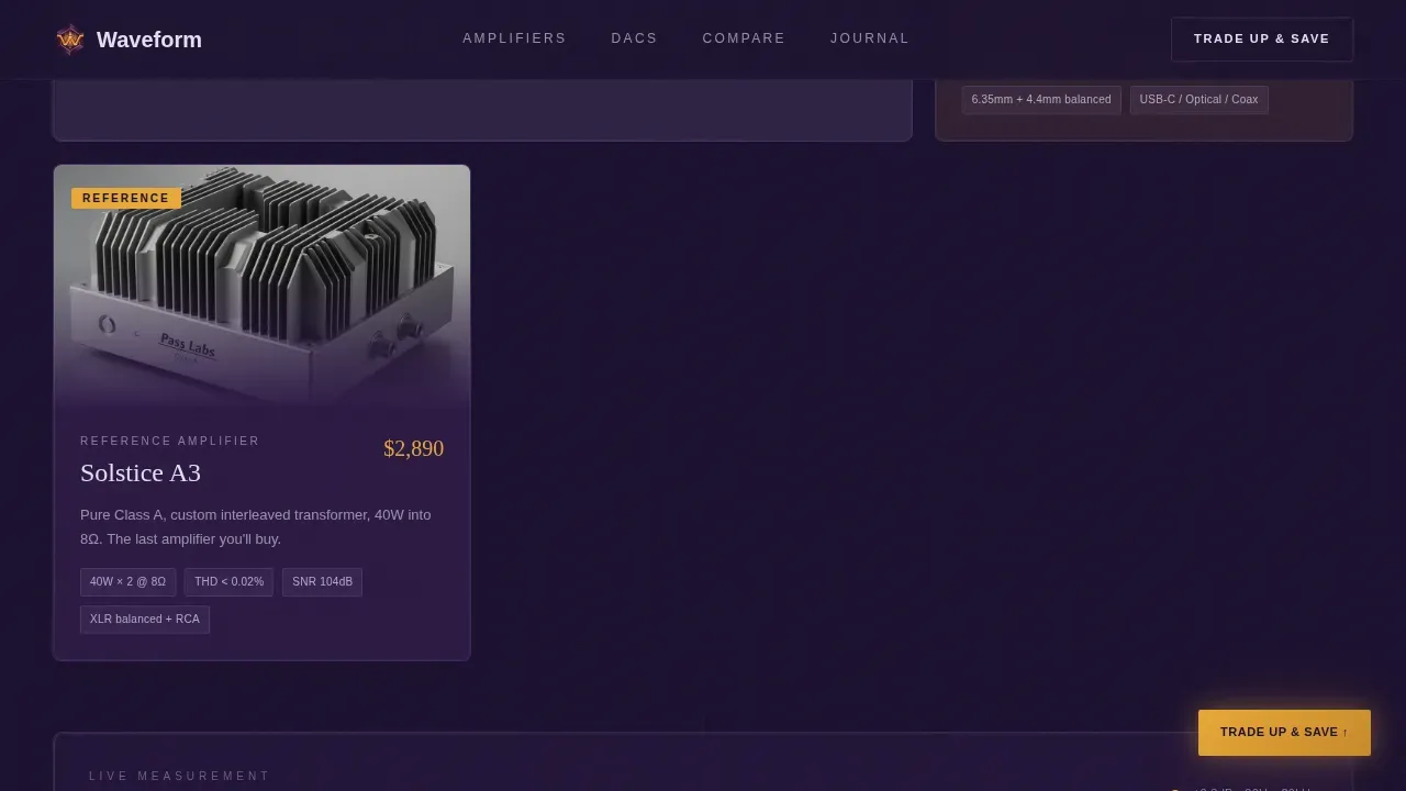Vintage Hi-Fi Audio Equipment Landing Page Template