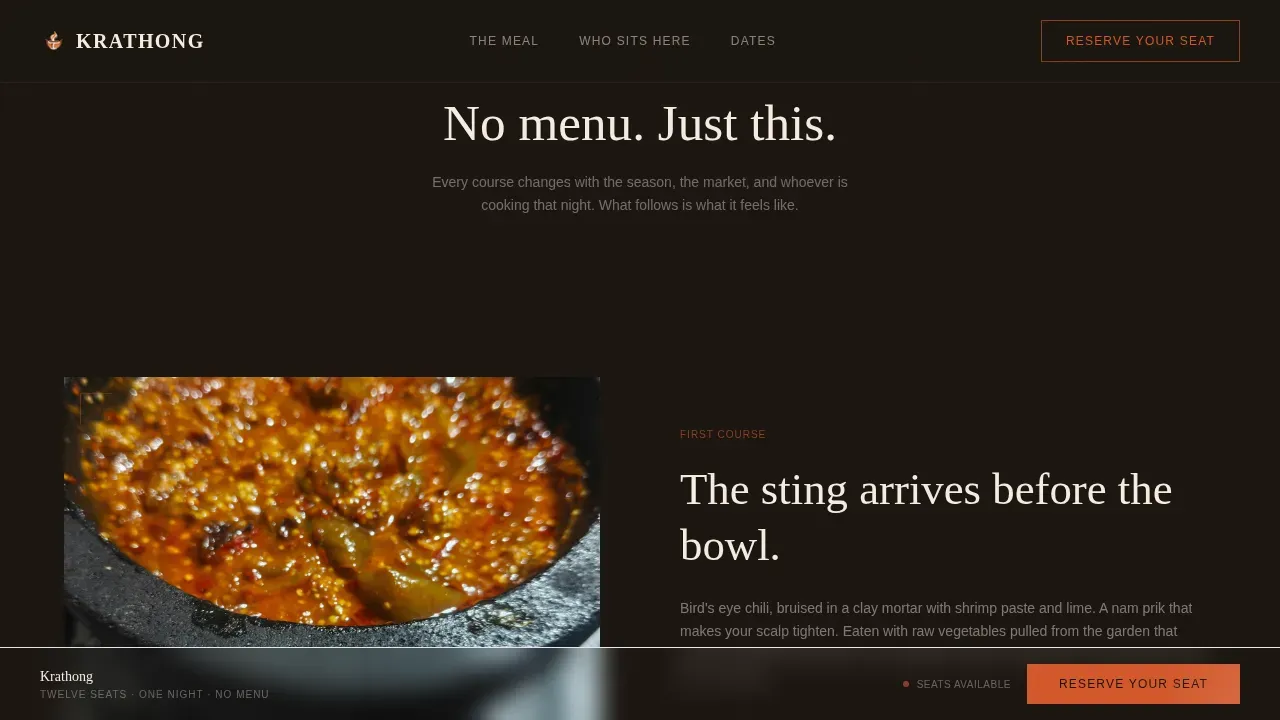 Upscale Supper Club Booking Landing Page Template