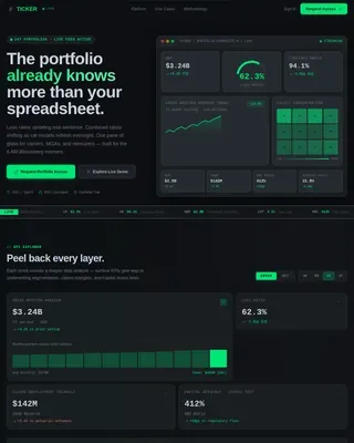 Live Investment Analytics IR Landing Page Template
