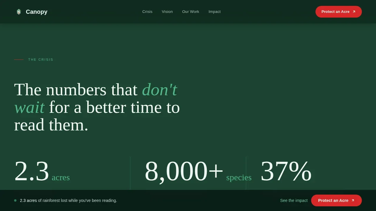 Visionary Conservation Fundraising Landing Page Template