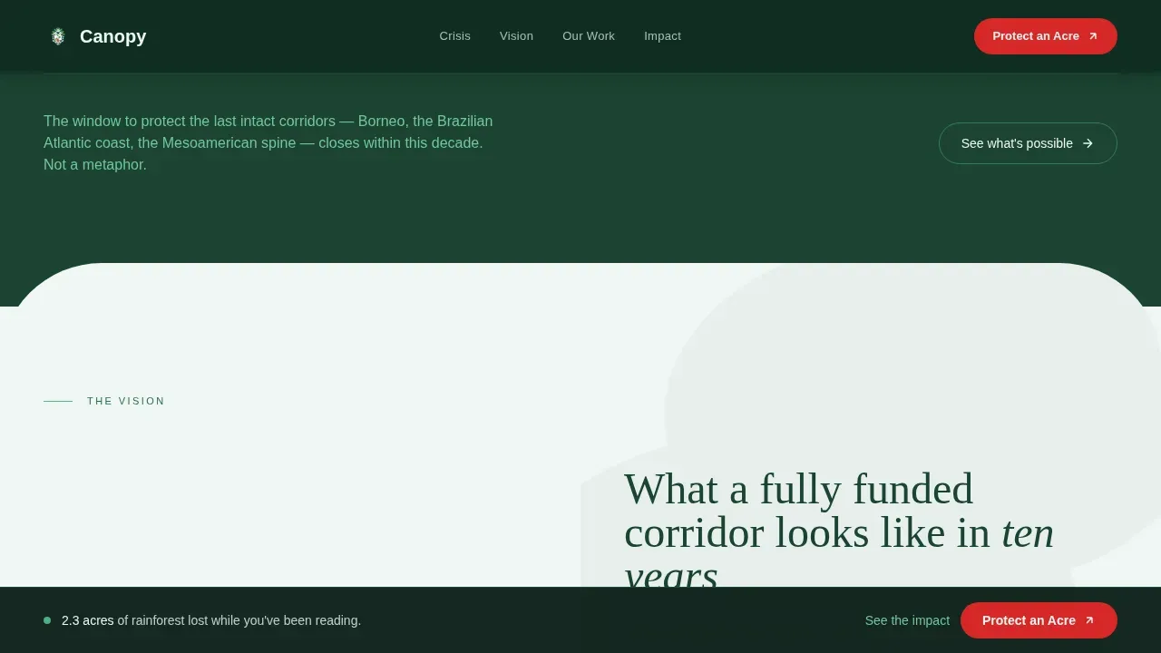 Visionary Conservation Fundraising Landing Page Template