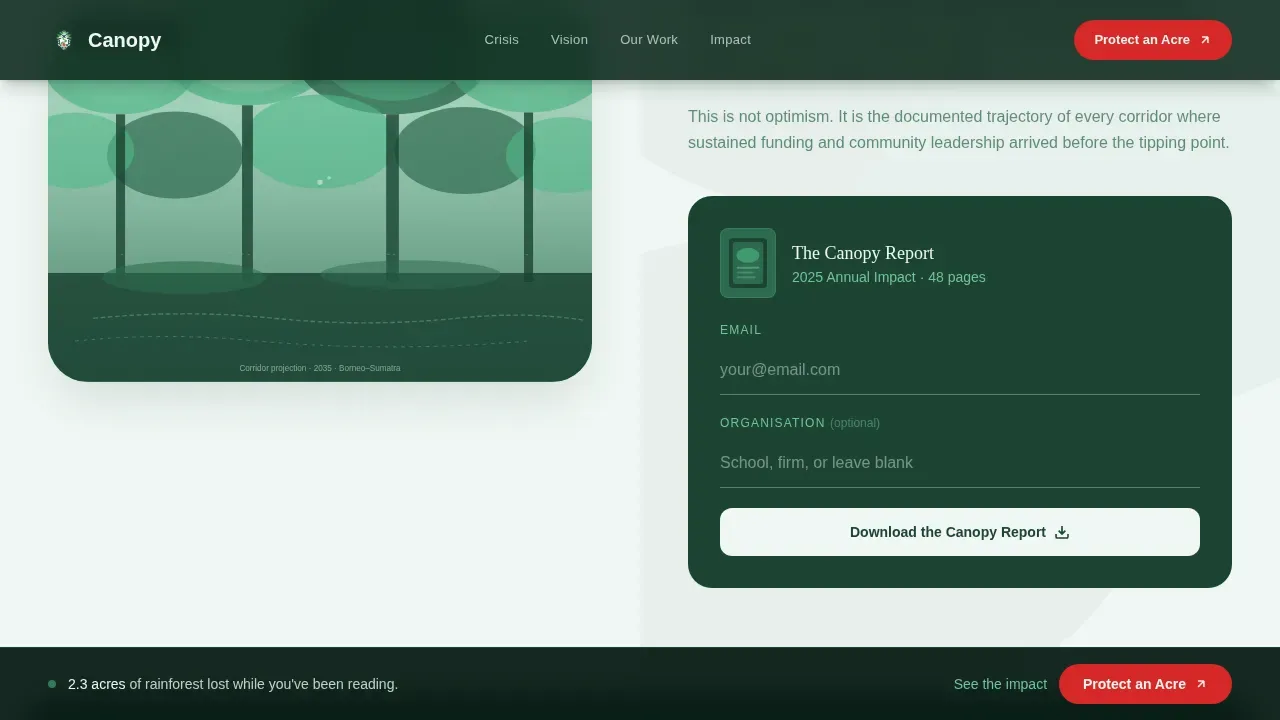 Visionary Conservation Fundraising Landing Page Template