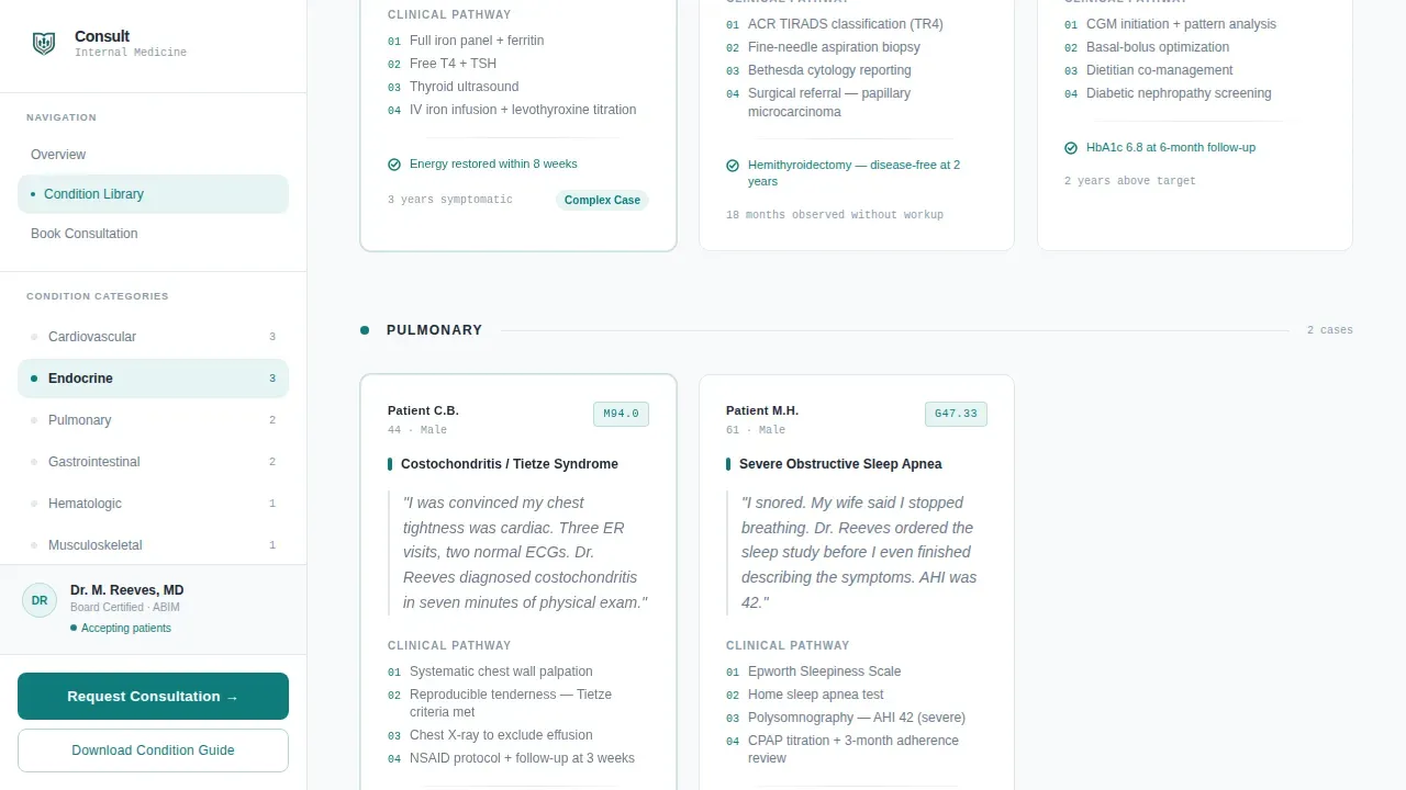 Expert Physician Symptom Library Landing Page Template