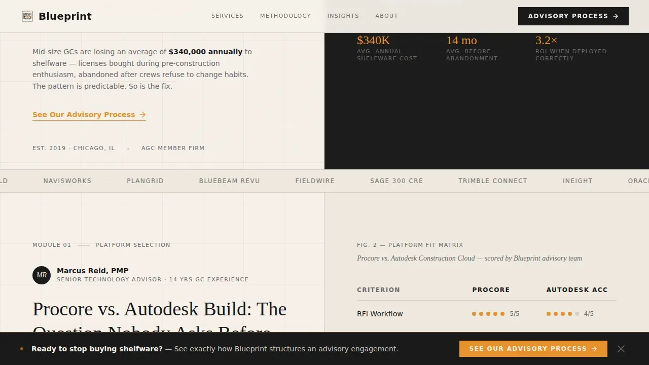 Construction Technology Consultant Landing Page Template