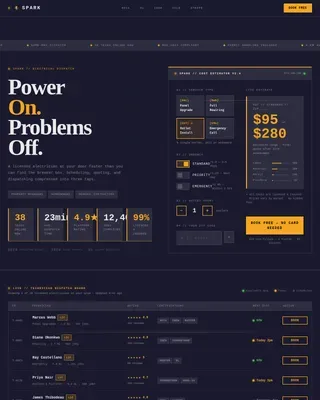 High-Voltage Electrician Booking App Landing Page Template