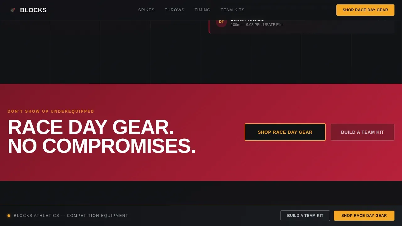 Competition Edge Track And Field Equipment Landing Page Template