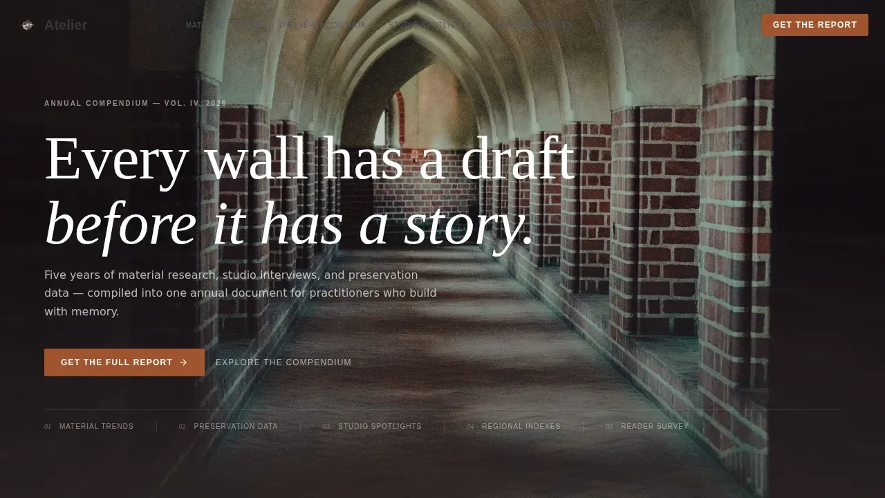 Heritage Craft Architecture Blog Landing Page Template