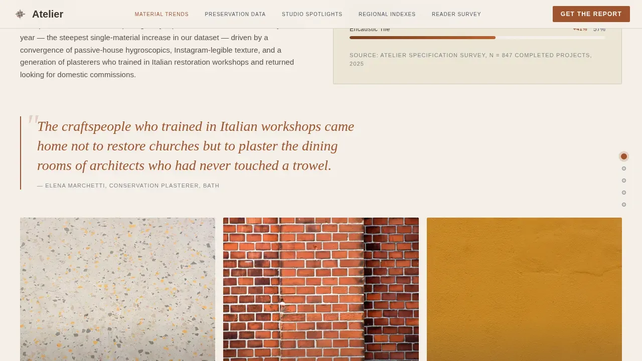 Heritage Craft Architecture Blog Landing Page Template