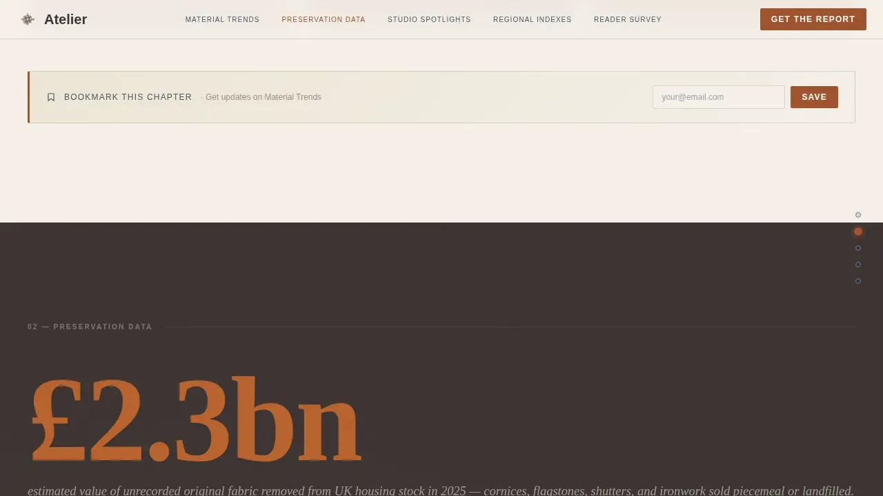 Heritage Craft Architecture Blog Landing Page Template