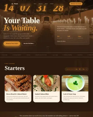 St. Patrick's Day Booking Website Template
