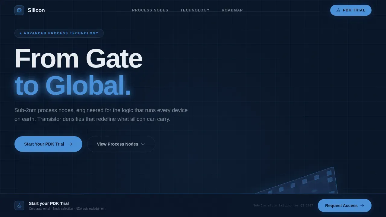 Precision Process Node Semiconductor Landing Page Template