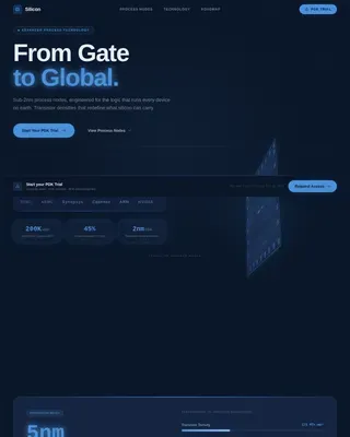 Precision Process Node Semiconductor Landing Page Template