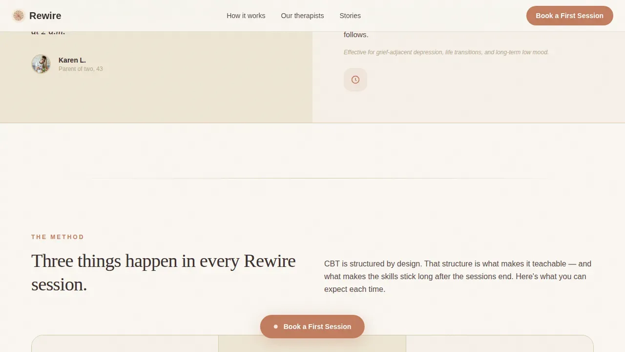 Warm Stone Cognitive Therapy Center Landing Page Template