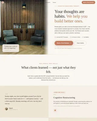 Warm Stone Cognitive Therapy Center Landing Page Template