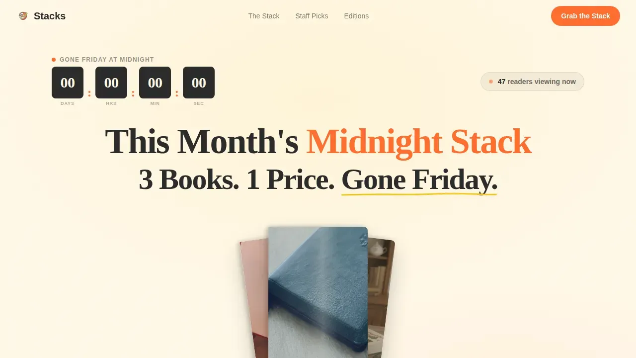 Neo-Retro Virtual Bookstore Bundle Landing Page Template