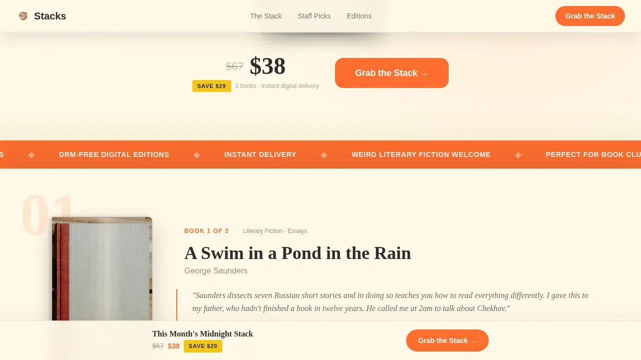 Neo-Retro Virtual Bookstore Bundle Landing Page Template