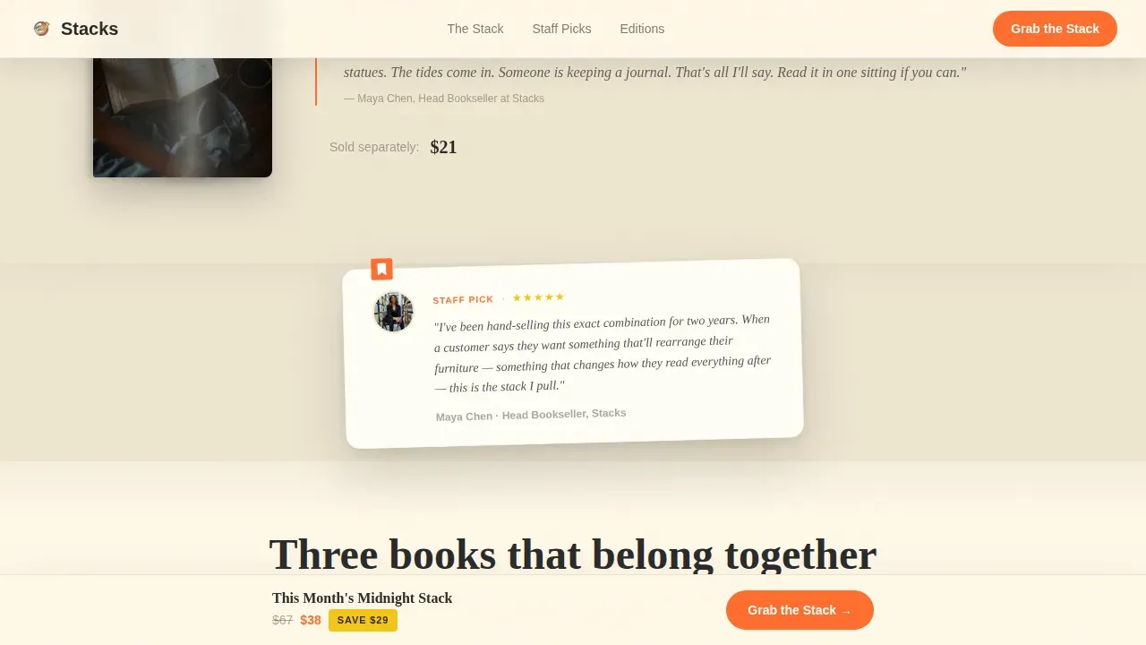 Neo-Retro Virtual Bookstore Bundle Landing Page Template