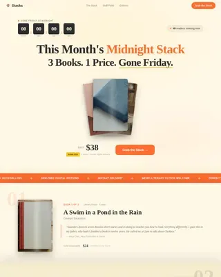 Neo-Retro Virtual Bookstore Bundle Landing Page Template