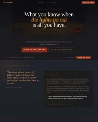 Survival Skills Course Landing Page Template