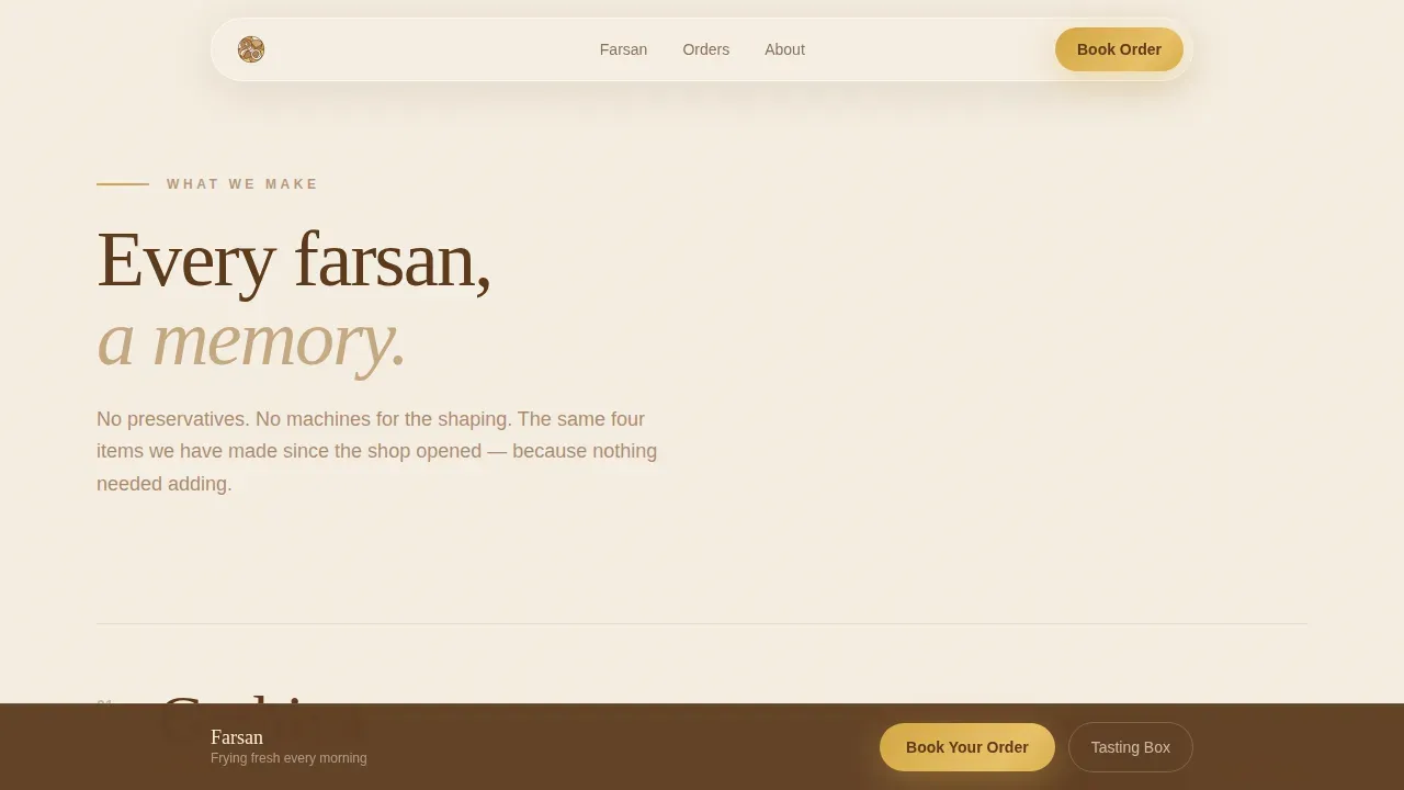 Handcrafted Gujarati Snacks Booking Landing Page Template