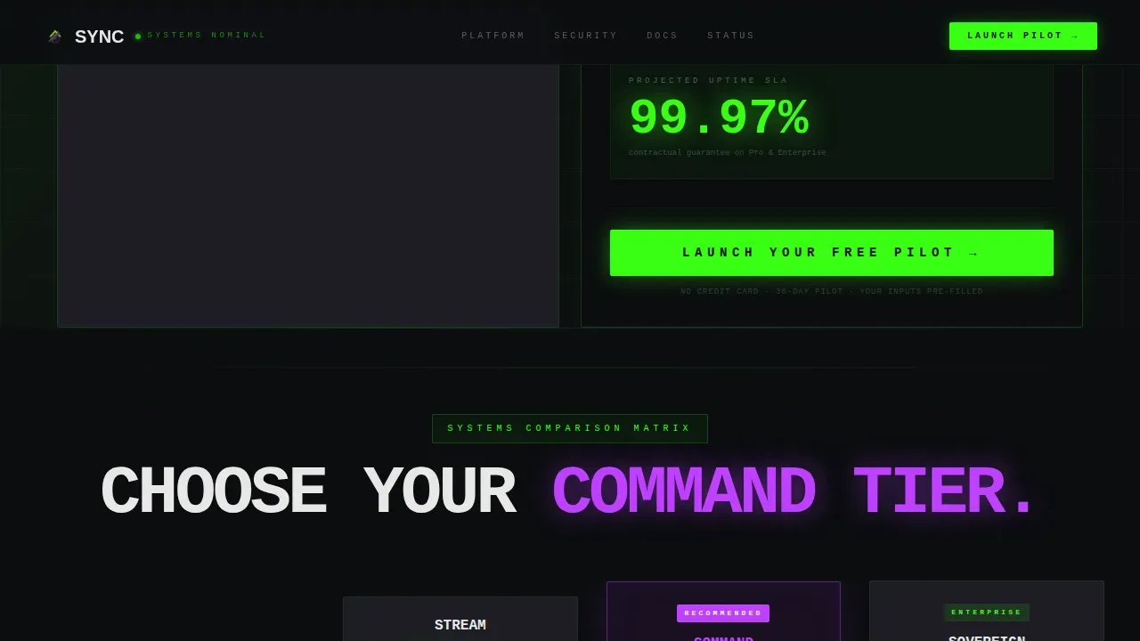 Data Command Video Conferencing Landing Page Template