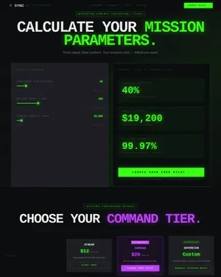 Data Command Video Conferencing Landing Page Template
