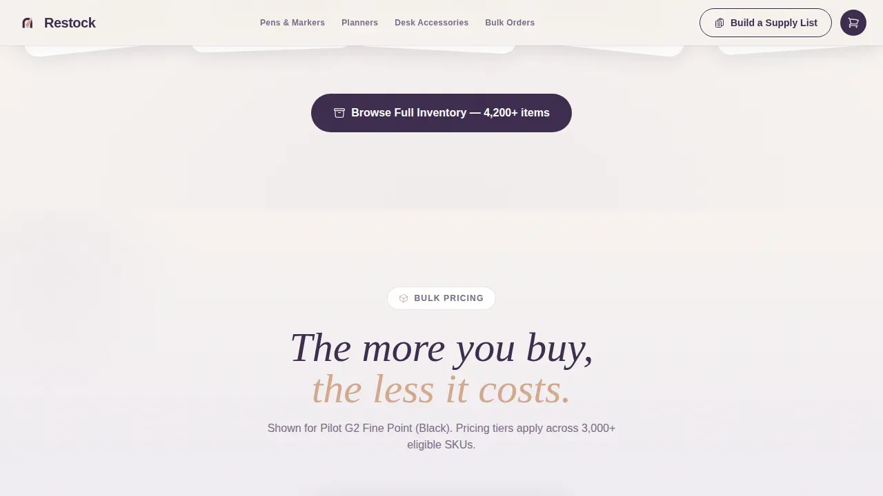 Luxe Minimal Bulk Office Supplies Landing Page Template