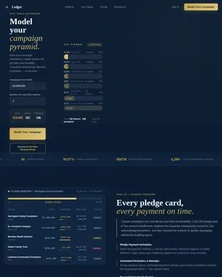 Capital Campaign Donor Management Landing Page Template
