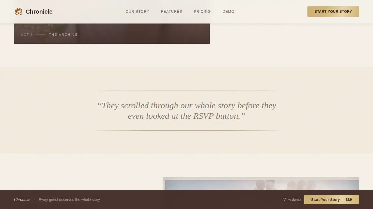 Heritage Story Wedding Event Registration Landing Page