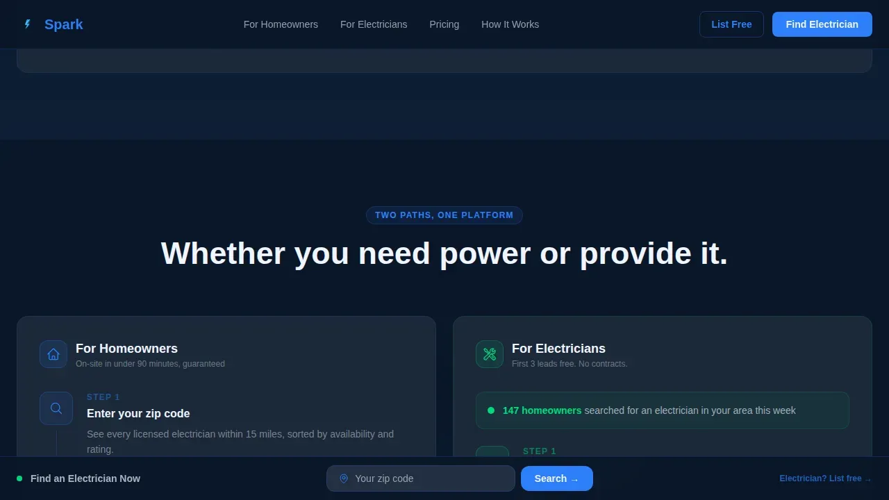 Electrical Digital Presence Provider Directory Website Template