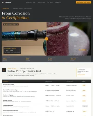 Industrial Powder Coating Landing Page Template