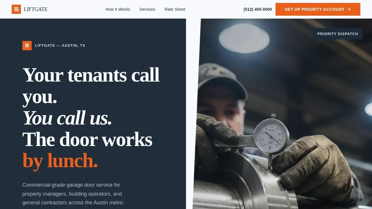 Professional Garage Door Repair | Free Website Template | Rocket