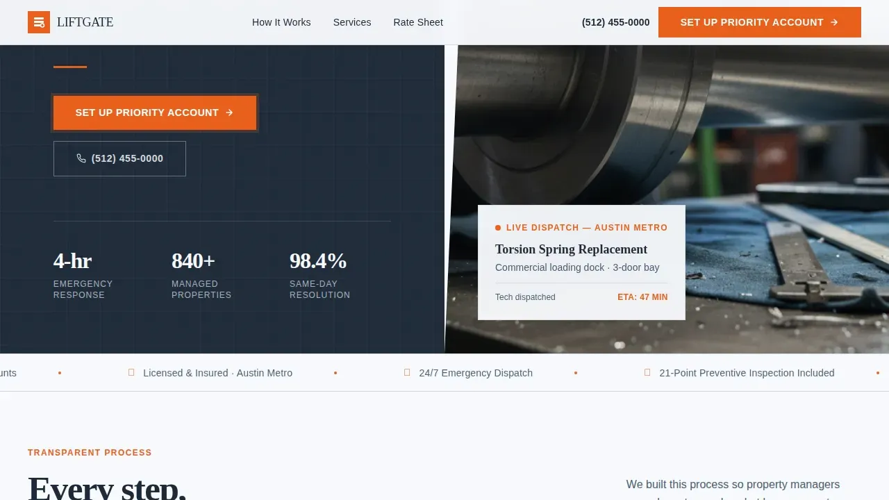 Professional Garage Door Repair | Free Website Template | Rocket
