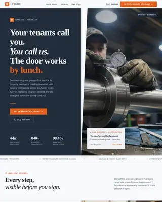 Professional Garage Door Repair | Free Website Template | Rocket