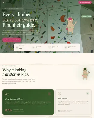 Kids Climbing Instructor Directory Landing Page Template