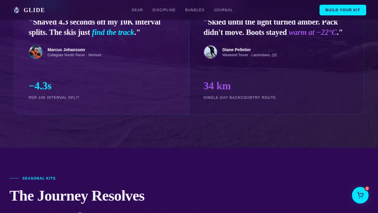 Adventure Terrain Cross-Country Skiing Equipment Landing Page