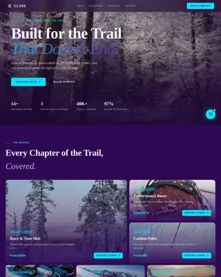 Adventure Terrain Cross-Country Skiing Equipment Landing Page