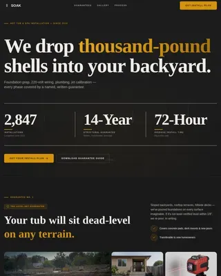 Hot Tub Installation Landing Page Template