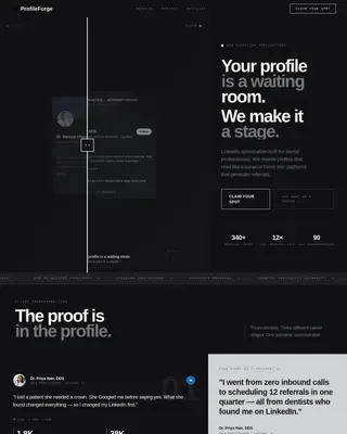 Dentist LinkedIn Optimization Landing Page