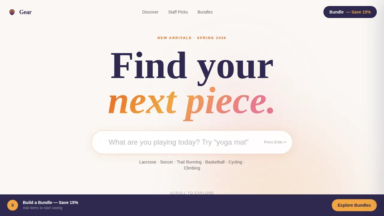Sporting Goods Landing Page Template | Upgrade Your Kit
